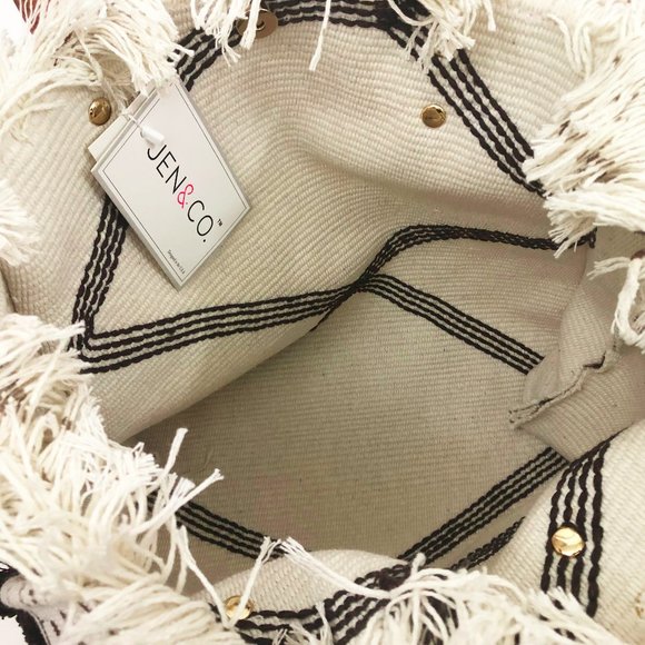 Jen & Co. Madison Handwoven Bag in a Bag Handwoven Tote & Smaller Crossbody Bag - Picture 4 of 8